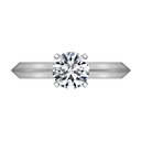 Round Diamond Solitaire Engagement Ring Knife Edge Round Diamond Diamond 14K White Gold