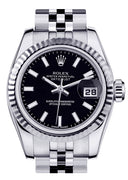 Rolex Datejust Watch For Women | Stainless Steel | 18K White Gold Fluted Bezel | 26 Mm
