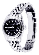Rolex Datejust Watch For Women | Stainless Steel | 18K White Gold Fluted Bezel | 26 Mm