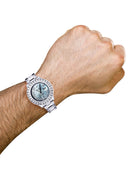 Diamond Rolex Datejust 2 | Stainless Steel | Custom Blue Diamond Roman Numeral Dial | 41 MM