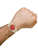 Diamond Rolex Datejust 2 | 18K Yellow Gold and Stainless Steel | Red Diamond Roman Numeral Dial | 41 Mm | 7.75 Carats