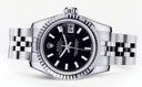 Rolex Datejust Watch For Women | Stainless Steel | 18K White Gold Fluted Bezel | 26 Mm