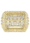 Mens Baguette Diamond Pinky Ring  | 1.85 Carats | 8.9 Grams