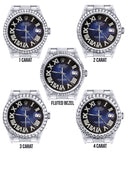 Diamond Mens  Rolex Datejust Watch 16200 | 36Mm | Blue Black Roman Numeral Dial | Oyster Band