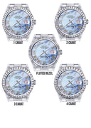 Diamond Mens Rolex Datejust Watch 16200 | 36Mm | Blue Mother Of Pearl Roman Numeral Dial | Oyster Band