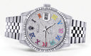 Mens Rolex Datejust Watch 16200  | 36Mm | Colored Roman Diamond Dial | Jubilee Band