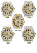 Diamond Gold Rolex Watch For Men 16233 | 36MM | Full Diamond Roman Dial | Oyster Band