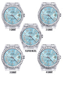 Diamond Mens Rolex Datejust Watch 16200 | 36Mm | Light Blue Roman Numeral Dial | Oyster Band