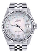 Mens Rolex Datejust Watch 16200  | 36Mm | Mother of Pearl Roman Dial | Jubilee Band
