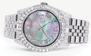 Iced Out Rolex Datejust 36 MM | Stainless Steel | 16.5 Carats of Diamonds | Mother of Pearl Roman Diamond Dial | Jubilee Band | Model 116200