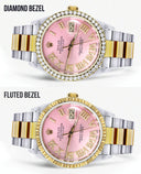 Gold & Steel Rolex Datejust Watch 16233 for Men | 36Mm | Pink Roman Dial | Oyster Band