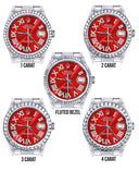 Diamond Mens  Rolex Datejust Watch 16200 | 36Mm | Red Roman Numeral Dial | Oyster Band