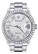 Diamond Mens Rolex Datejust Watch 16200 | 36Mm | Diamond Rolex Textured Roman Numeral Dial | Oyster Band