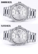 Diamond Mens Rolex Datejust Watch 16200 | 36Mm | Diamond Rolex Textured Roman Numeral Dial | Oyster Band