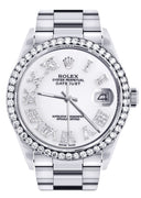 Diamond Mens Rolex Datejust Watch 16200 | 36Mm | White Roman Numeral Dial | Oyster Band