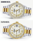 Gold & Steel Rolex Datejust Watch 16233 for Men | 36Mm | White Roman Dial | Oyster Band