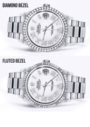 Diamond Mens Rolex Datejust Watch 16200 | 36Mm | White Roman Numeral Dial | Oyster Band
