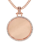 Diamond 10K/14K Rose Gold Large Round Picture Pendant Necklace | Appx. 0.65 Carat