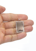 Diamond 10K/14K Rose Gold Rectangle Picture Pendant Necklace | Appx. 0.60 Carat