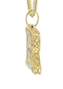 Diamond 10K Yellow Gold Letter "R" Necklace | Appx. 14.3 Grams