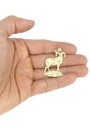 10K Yellow Gold Rope Chain & Gold Ram Pendant | Appx. 13.8 Grams