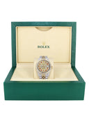 Iced Out Rolex Datejust 36 MM | Two Tone | 10 Carats of Diamonds | Full Diamond Red Arabic Dial