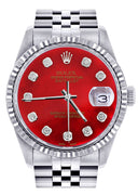 Mens Rolex Datejust Watch 16200  | 36Mm | Red Dial | Jubilee Band