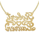 Ladies Couple Names Name Plate Necklace | Appx. 9 Grams