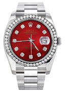 New Style | Rolex Datejust Watch | 36Mm | Red Dial | Oyster Band