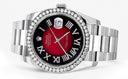 New Style | Rolex Datejust Watch | 36Mm | Red Black Roman Dial | Oyster Band