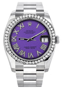 New Style | Rolex Datejust Watch | 36Mm | Purple Roman Dial | Oyster Band