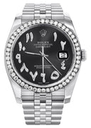 New Style | Hidden Clasp | Diamond Rolex Datejust Watch | 36 MM | Custom Arabic Diamond Dial | Jubilee Band | Diamond Bezel