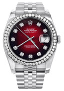 New Style | Hidden Clasp | Rolex Datejust Watch | 36Mm | Red Dial | Jubilee Band