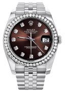 New Style | Hidden Clasp | Diamond Rolex Datejust Watch | 36MM | Chocolate Diamond Dial | Jubilee Band