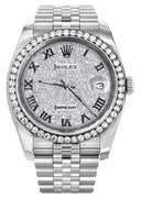 New Style | Hidden Clasp | Diamond Rolex Datejust Watch | 36MM | Full Diamond Roman Dial | Jubilee Band