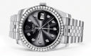 New Style | Hidden Clasp | Diamond Rolex Datejust Watch | 36Mm | Graphite Diamond Dial | Jubilee Band