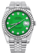 New Style | Hidden Clasp | Rolex Datejust Watch | 36Mm | Green Dial | Jubilee Band