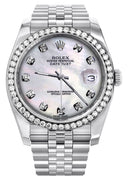 New Style | Hidden Clasp | Diamond Rolex Datejust Watch | 36Mm | White Mother Of Pearl Dial | Jubilee Band