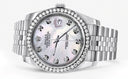 New Style | Hidden Clasp | Diamond Rolex Datejust Watch | 36Mm | White Mother Of Pearl Dial | Jubilee Band