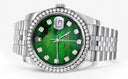 New Style | Hidden Clasp | Diamond Rolex Datejust Watch | 36Mm | Green Diamond Mother Of Pearl Dial | Jubilee Band