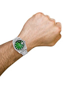 New Style | Hidden Clasp | Diamond Rolex Datejust Watch | 36Mm | Green Diamond Mother Of Pearl Dial | Jubilee Band