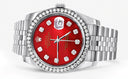 New Style | Hidden Clasp | Diamond Rolex Datejust Watch | 36Mm | Red Diamond Dial | Jubilee Band