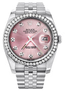New Style | Hidden Clasp | Rolex Datejust Watch | 36Mm | Pink Dial | Jubilee Band