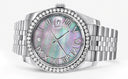 New Style | Hidden Clasp | Diamond Rolex Datejust  Watch | 36Mm | Dark Mother Of Pearl Dial | Roman Numeral | Jubilee Band