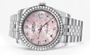 New Style | Hidden Clasp | Diamond Rolex Datejust Watch | 36MM | Pink Flower Diamond Dial | Jubilee Band