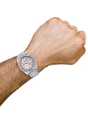 New Style | Hidden Clasp | Diamond Rolex Datejust Watch | 36MM | Pink Flower Diamond Dial | Jubilee Band
