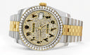 New Style | Hidden Clasp | Diamond Gold Rolex Watch For Men | 36Mm | Black Arabic Full Diamond Dial | Jubilee Band