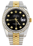 New Style | Hidden Clasp | Gold Rolex Datejust Watch | 36Mm | Black Dial | Jubilee Band