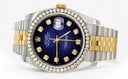 New Style | Hidden Clasp | Diamond Gold Rolex Watch For Men | 36Mm | Blue Dial | Jubilee Band