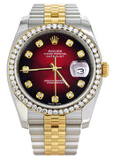 New Style | Hidden Clasp | Gold Rolex Datejust Watch | 36Mm | Red Dial | Jubilee Band